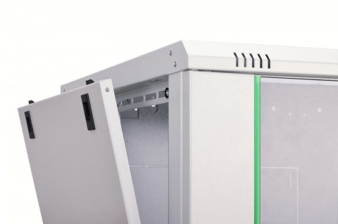 Szafa sieciowa wisząca Dynamic 19" 9U rack 474x600x600mm, drzwi szyba, szara, niezłożona, 60kg Digitus