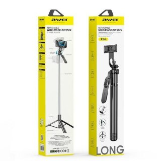 Uchwyt Selfie stick X56 aluminiowy uniwerslany tripod Bluetooth AWEI