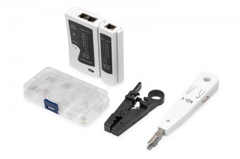 Zestaw narzędzi sieciowych do wyszukiwania usterek, testowania i montażu instalacji LAN Digitus