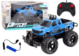 Auto Terenowe RC 1:14 Niebieskie Na Pilota Gumowe Koła LEAN Toys