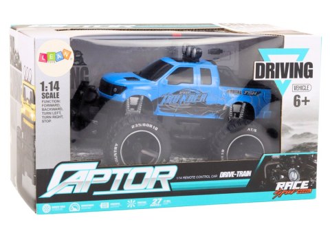 Auto Terenowe RC 1:14 Niebieskie Na Pilota Gumowe Koła LEAN Toys