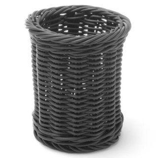 Koszyk na sztućce widelce noże łyżki okrągły czarny śr. 100x120 mm - Hendi 426210 Hendi