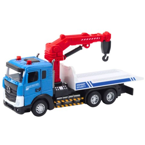 Ciężarówka Laweta Z Holownikiem Metalowa Kabina Światła Dźwięki LEAN Toys
