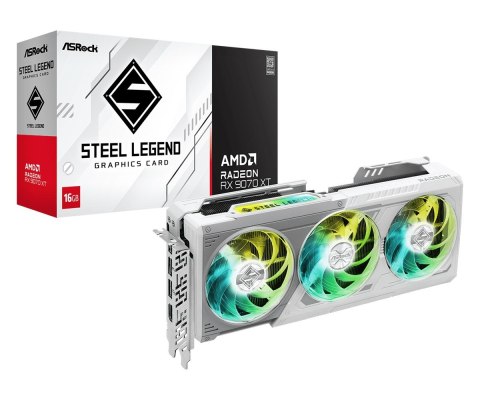Karta graficzna Radeon RX 9070 XT Steel Legend 16GB ASRock
