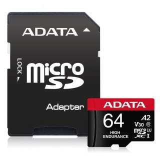 Karta microSD High Endurance 64GB UHS1 U3 V30 A2 100/80MB/s + Adapter Adata