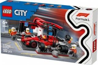 Klocki City 60443 F1 Pit stop i mechanicy z bolidem Ferrari LEGO