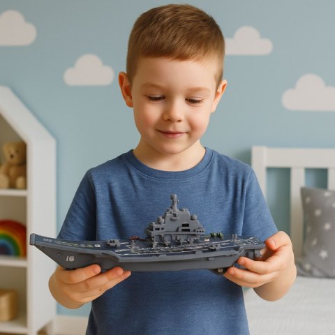 Lotniskowiec Militarny Wojskowy Napęd Światła Dźwięki 24 cm LEAN TOYS