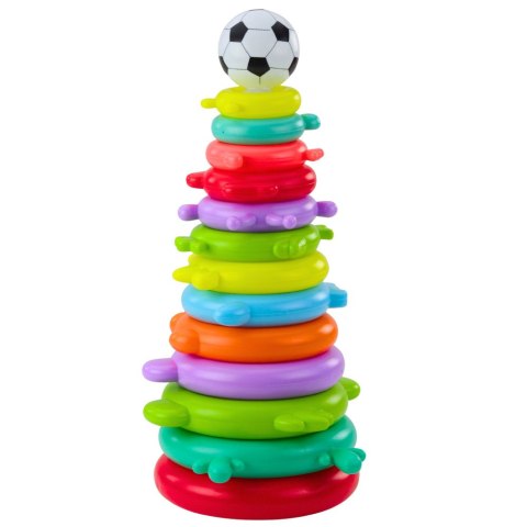 Piramida Edukacyjna Układanka Piłka Naklejki 13 Poziomów Kolorowa LEAN Toys