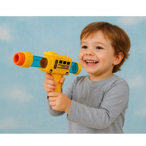 Pistolet Broń Na Miękkie Kulki Piankowe Autobus Szkolny Żółty 6 szt. LEAN TOYS