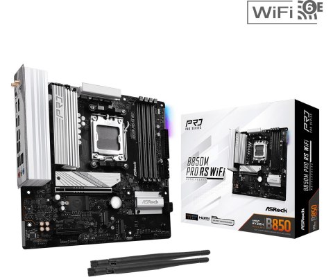 Płyta główna B850M PRO RS WIFI AM5 4DDR5 mATX ASRock