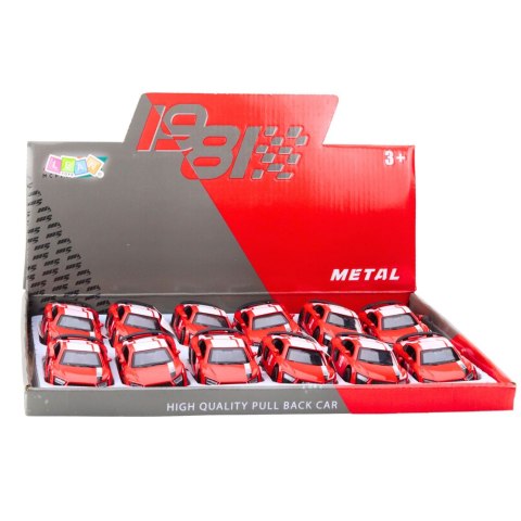Samochód Sportowy Metalowy Napęd Pull Back Światła Dźwięki Czerwony 1:43 LEAN TOYS
