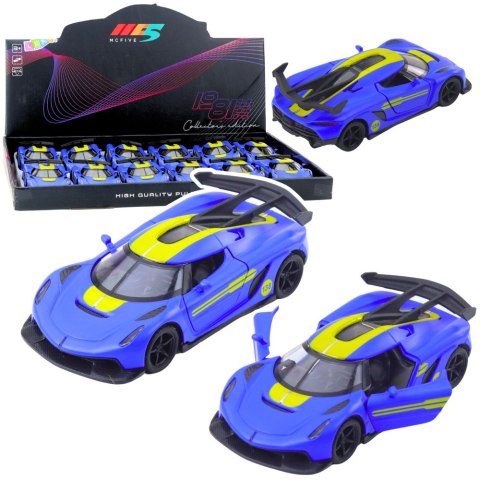 Samochód Wyścigowy Sportowy Metalowy Napęd Otwierane Drzwi Niebieski 1:32 LEAN TOYS