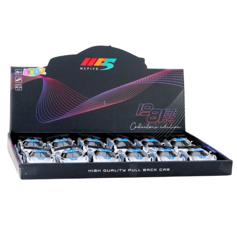 Samochód Wyścigowy Sportowy Metalowy Napęd Otwierane Drzwi Srebrny 1:32 LEAN TOYS