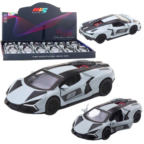 Samochód Wyścigowy Sportowy Metalowy Napęd Otwierane Drzwi Szary 1:32 LEAN TOYS