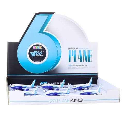 Samolot Pasażerski Z Napędem Pull Back Metalowy Światła Dźwięki 23 cm LEAN TOYS