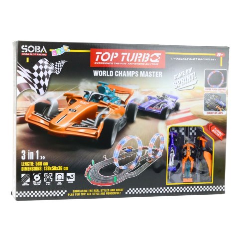 Tor Wyścigowy 3w1 RC Podświetlane Pętle Samochody Kontrolery 560 cm LEAN Toys