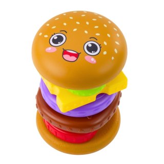 Układanka Piramida Hamburger Dla Dzieci Kolorowy 7 el. LEAN TOYS