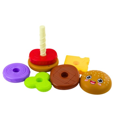 Układanka Piramida Hamburger Dla Dzieci Kolorowy 7 el. LEAN TOYS