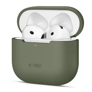 Etui ochronne silikonowe na słuchawki Apple AirPods 4 - oliwkowe Tech-Protect