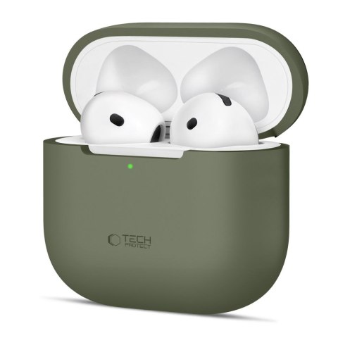 Etui ochronne silikonowe na słuchawki Apple AirPods 4 - oliwkowe Tech-Protect