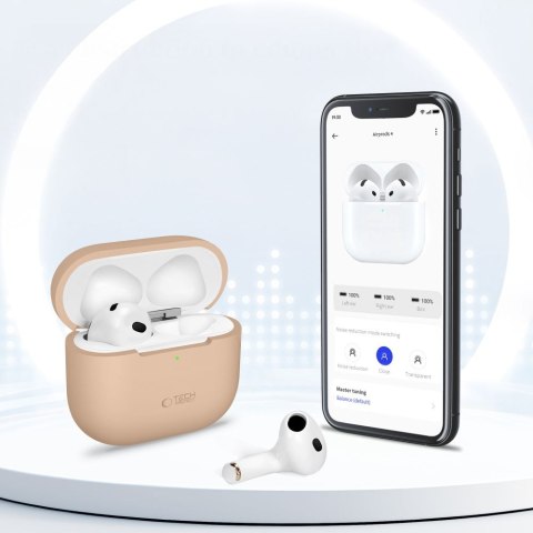Etui ochronne silikonowe na słuchawki Apple AirPods 4 - oliwkowe Tech-Protect