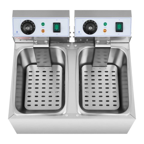 Frytownica podwójna gastronomiczna elektryczna 230 V 2 x 3200W 2 x 8 L Royal Catering