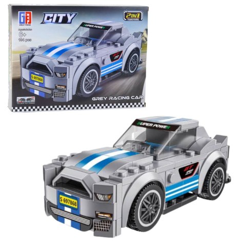 Klocki Konstrukcyjne 2w1 Auto Robot Napęd Pull-Back 194-216 el. Mix LEAN Toys