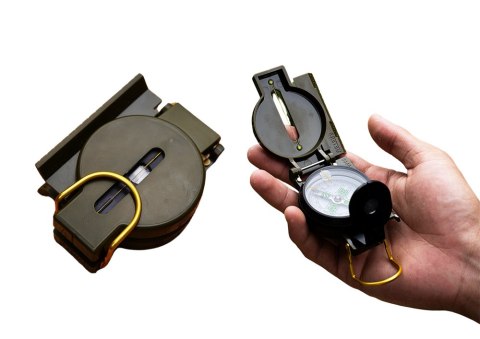 Kompas Turystyczny Busola Miarka Fluorescencyjne Wskazówki Aluminiowy LEAN