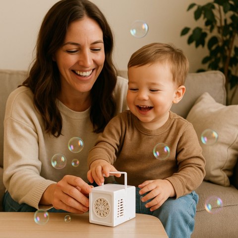 Maszyna Wytwornica Do Baniek Mydlanych Przenośna Biała LEAN