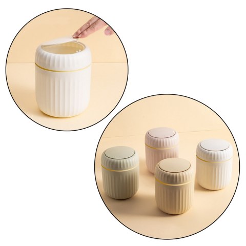 Mini Kosz Na Śmieci Otwierana Pokrywa Uniwersalny Elegancki Zielony LEAN