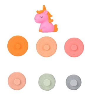 Piramidka Wieża Dla Malucha Gumowe Miękkie Klocki Jednorożec LEAN Toys