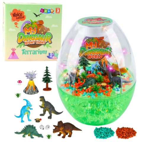 Zestaw Kreatywny Terrarium z Dinozaurami Lampka Nocna Sterowanie Głosem DIY LEAN Toys