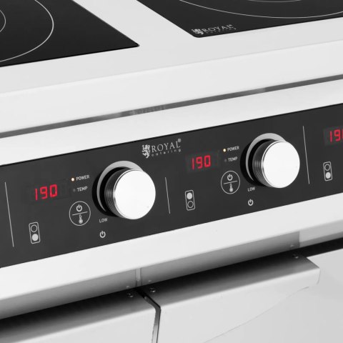 Kuchnia indukcyjna wolnostojąca z szafką 4 palniki 400 V 17000 W Royal Catering