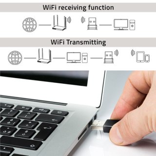 Bezprzewodowy ultra szybki mini adapter NANO WiFi | Standard N | USB 2.0 | 300Mbps Qoltec