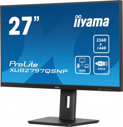 Monitor 27 cali XUB2797QSNP-B1,IPS,QHD,USB-c Dock,KVM,HDMI /5y/ IIYAMA