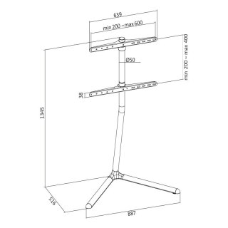 Stojak pod telewizor z podstawą V Czarny LogiLink