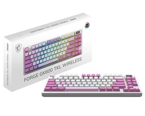 Klawiatura gamingowa Forge GK600 TKL W Violet US MSI