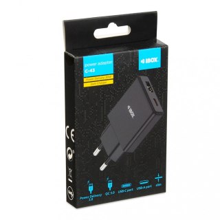 Ładowarka sieciowa C43B USB C 30W IBOX