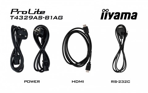 Monitor 43 cale T4329AS-B1AG VA,4K,HDMIx2,USB-C,RJ45,2x10W,WiFi, Android 14, Signal FailOver, Whiteboard, iiSignage (CMS), i IIYAMA