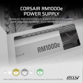 Zasilacz RM1000e WHITE 80+GOLD F.MODULAR ATX3.1 Corsair