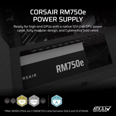 Zasilacz RM750e PCIe 5.1 80+GOLD F.MODULAR ATX3.1 Corsair