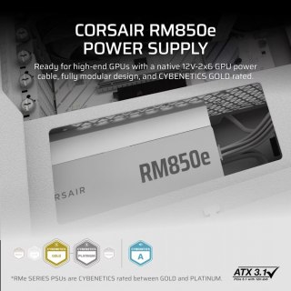 Zasilacz RM850e WHITE 80+GOLD F.MODULAR ATX 3.1 Corsair