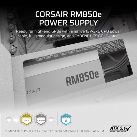 Zasilacz RM850e WHITE 80+GOLD F.MODULAR ATX 3.1 Corsair