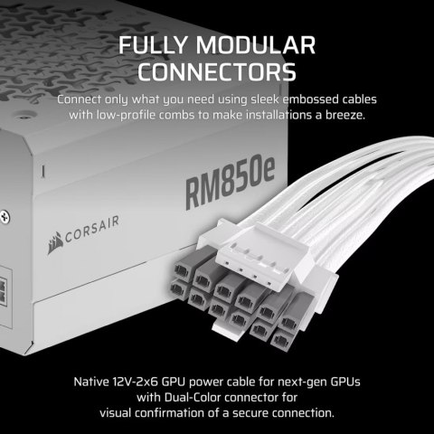Zasilacz RM850e WHITE 80+GOLD F.MODULAR ATX 3.1 Corsair