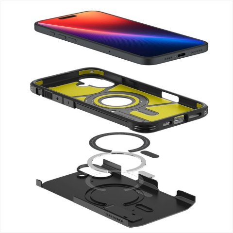 Etui Tough Armor MagSafe z podstawką na iPhone 16 - czarne SPIGEN