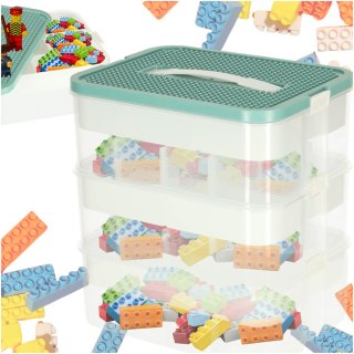 Organizer pudełko pojemnik na klocki zabawki drobiazgi z pokrywą przegródkami 3 piętra warstwy Kik Sp. z o. o. Sp. k.