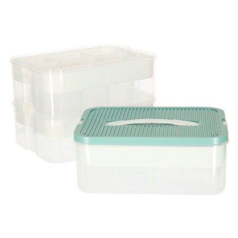 Organizer pudełko pojemnik na klocki zabawki drobiazgi z pokrywą przegródkami 3 piętra warstwy Kik Sp. z o. o. Sp. k.