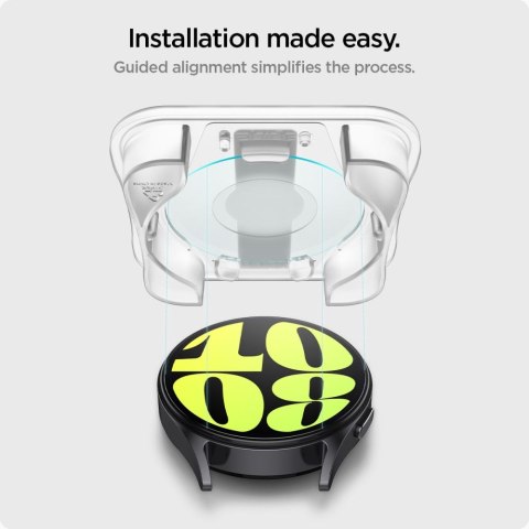 Szkło hartowane z ramką montażową na Samsung Galaxy Watch 7 44 mm - 2 szt. SPIGEN