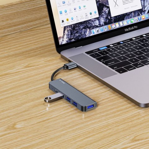 5w1 HUB rozdzielacz USB-A na USB-A USB-C - szary Tech-Protect