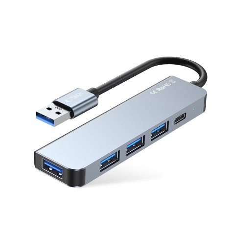 5w1 HUB rozdzielacz USB-A na USB-A USB-C - szary Tech-Protect
